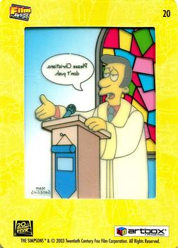 2003 ArtBox The Simpsons FilmCardz #20 Reverend Lovejoy Back