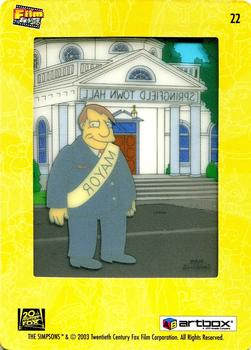 2003 ArtBox The Simpsons FilmCardz #22 Mayor Quimby Back