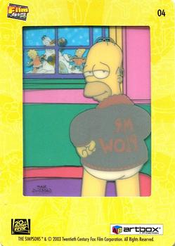 2003 ArtBox The Simpsons FilmCardz #4 Mr. Plow To the Rescue Back