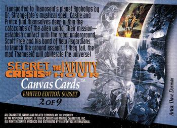 1996 SkyBox Amalgam - Secret Crisis of the Infinity Hour Canvas Cards #2 Prince & Castle Back