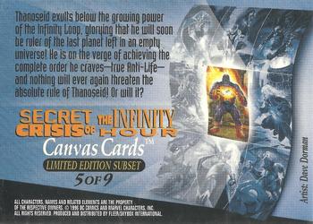 1996 SkyBox Amalgam - Secret Crisis of the Infinity Hour Canvas Cards #5 Thanoseid Back