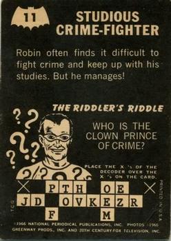1966 Topps Batman Riddler Back #11 Studious Crimefighter Back