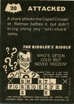 1966 Topps Batman Riddler Back #20 Attacked Back