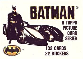 1989 Topps Batman #1 Introduction Front