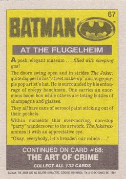 1989 Topps Batman #67 At the Flugelheim Back