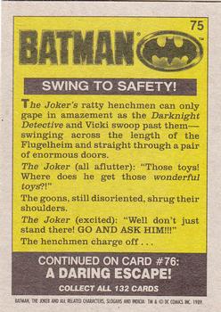 1989 Topps Batman #75 Swing to Safety! Back