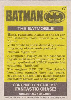1989 Topps Batman #77 The Batmobile Back
