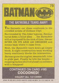 1989 Topps Batman #79 The Batmobile Tears Away! Back