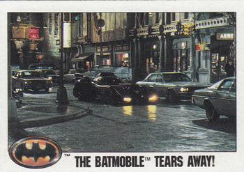 1989 Topps Batman #79 The Batmobile Tears Away! Front