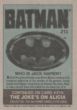 1989 Topps Batman #213 Who is Jack Napier? Back