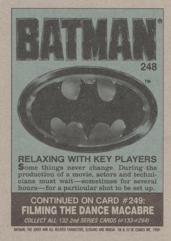 1989 Topps Batman #248 Relaxing with Key Players Back