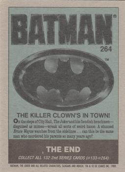 1989 Topps Batman #264 The Killer Clown's In Town! Back