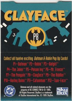 1995 SkyBox The Adventures of Batman & Robin - Pop-Ups #P8 Clayface Back