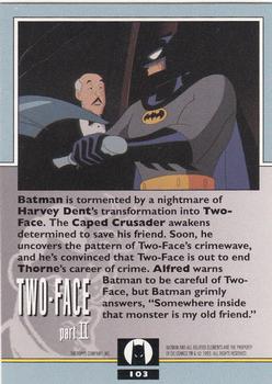 1993 Topps Batman: The Animated Series #103 Two-Face Back