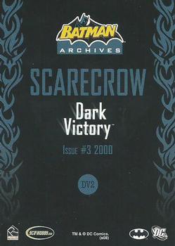2008 Rittenhouse Batman Archives - Dark Victory Glow-in-the-Dark #DV2 Scarecrow Back