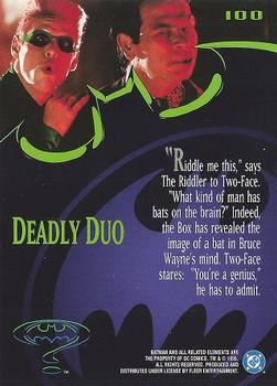 1995 Fleer Batman Forever #100 Deadly Duo Back