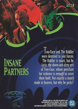 1995 Ultra Batman Forever #23 Insane Partners Back