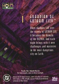 1996 Fleer/SkyBox Batman Holo Series #1 Guardian of Gotham City Back