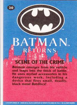 1992 Topps Batman Returns #20 Scene of the Crime Back
