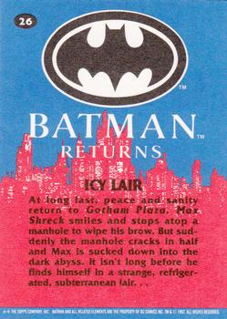 1992 Topps Batman Returns #26 Icy Lair Back