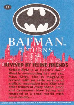 1992 Topps Batman Returns #31 Revived by Feline Friends Back