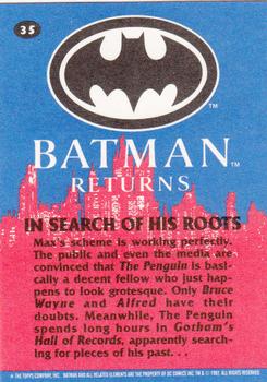 1992 Topps Batman Returns #35 In Search of His Roots Back