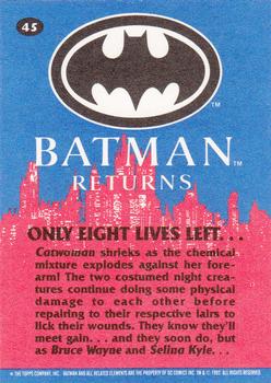 1992 Topps Batman Returns #45 Only Eight Lives Left... Back