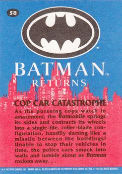 1992 Topps Batman Returns #58 Cop Car Catastrophe Back