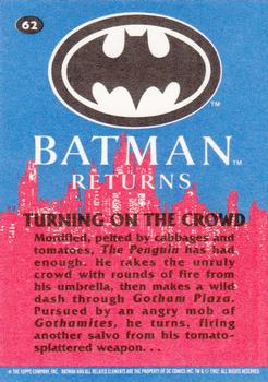 1992 Topps Batman Returns #62 Turning on the Crowd Back