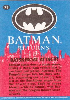 1992 Topps Batman Returns #78 Batskiboat Attack! Back