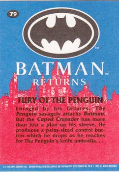 1992 Topps Batman Returns #79 Fury of the Penguin Back