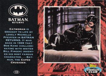 1992 Stadium Club Batman Returns #13 Catwoman is brought to life by lovely Michell Back