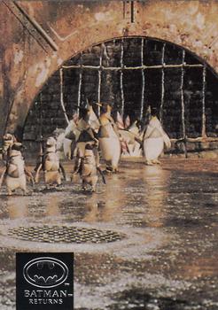 1992 Stadium Club Batman Returns #17 On the set of Batman Returns, the sewer grati Front