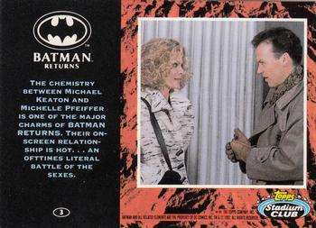 1992 Stadium Club Batman Returns #3 The chemistry between Michael Keaton and Miche Back