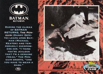 1992 Stadium Club Batman Returns #76 During the climax of Batman Returns, The Peng Back