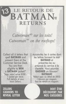 1992 Zellers Batman Returns #13 Catwoman on the rooftops! Back