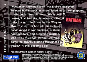 1994 SkyBox Batman: Saga of the Dark Knight #7 Year One, The Omen Back