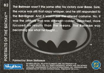 1994 SkyBox Batman: Saga of the Dark Knight - Spectra-Etch Portraits #B2 Portraits of the Batman, Jean-Paul Valley Back