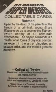 1990-92 Nature Made DC Comics Super Heroes #3 Batman Back