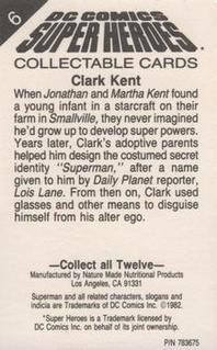 1990-92 Nature Made DC Comics Super Heroes #6 Clark Kent Back