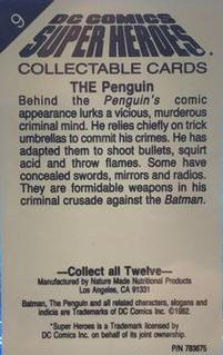 1990-92 Nature Made DC Comics Super Heroes #9 Penguin Back