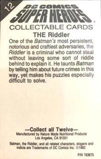 1990-92 Nature Made DC Comics Super Heroes #12 The Riddler Back