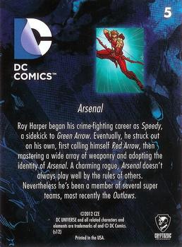2012 Cryptozoic DC Comics: The New 52 #5 Arsenal Back