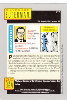 1992 Impel DC Comics Cosmic #17 Superman Back