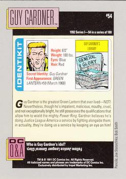 1992 Impel DC Cosmic #54 Guy Gardner Back