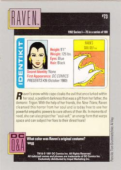 1992 Impel DC Cosmic #73 Raven Back