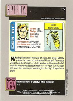 1992 Impel DC Comics Cosmic #75 Speedy Back