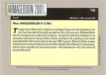 1992 Impel DC Comics Cosmic #164 Armageddon 2001 Back