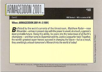 1992 Impel DC Comics Cosmic #165 Armageddon 2001 Back