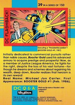 1993 SkyBox DC Cosmic Teams #39 Booster Gold Back